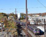 Septa Silverliner IV Cab Car # 308 bringing up the rear as the train leaves the NTC Station behind